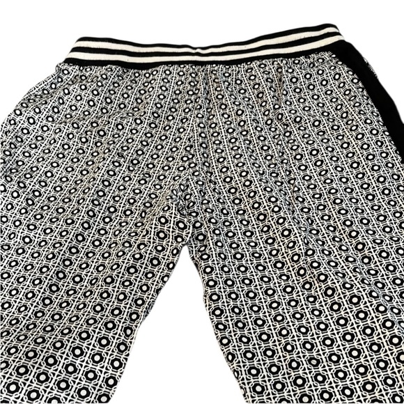 Vanilla Star size large Black & White print silky joggers black tux strip - Picture 13 of 14